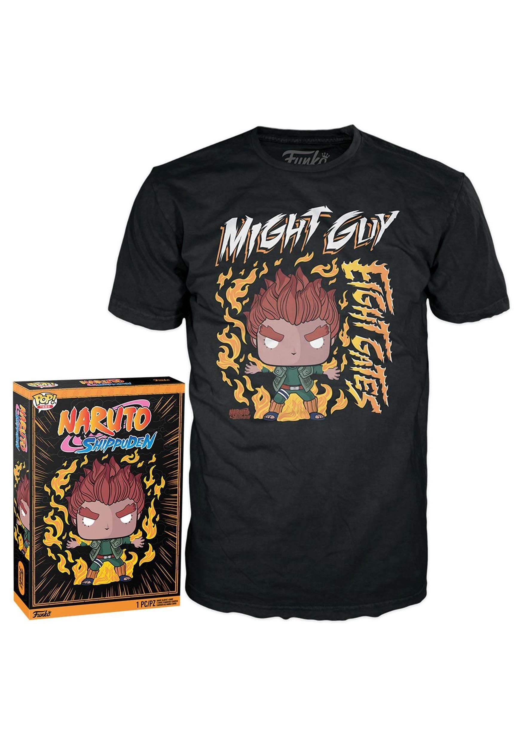 Amazon.com: Funko Boxed Tee: Naruto - 8 Gates Guy - Large - (L